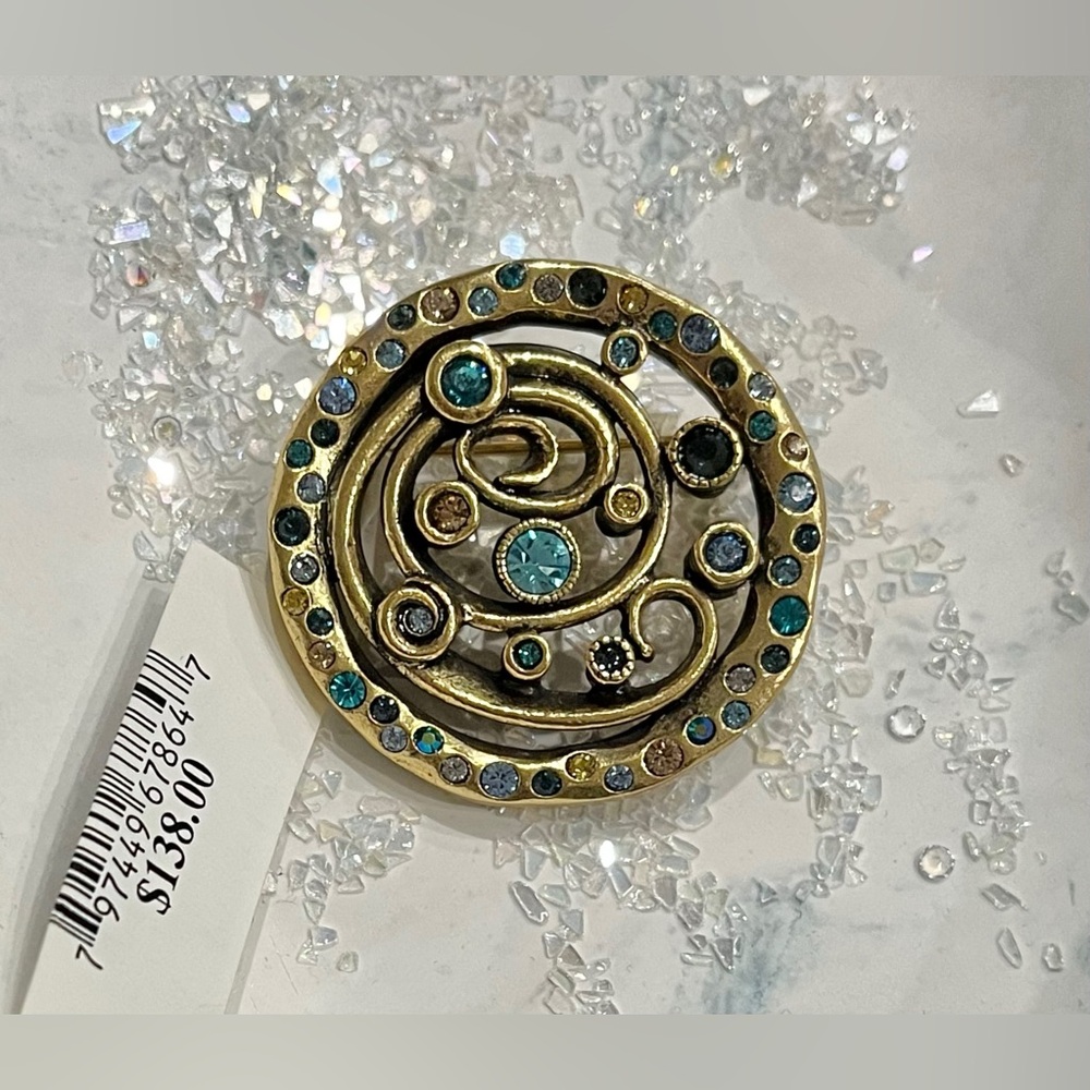 PATRICIA LOCKE ‘STARGATE’ BROOCH IN CIEL BLEU (2010) - NEW OLD STOCK